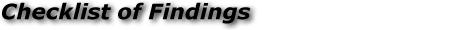 Checklist of Findings